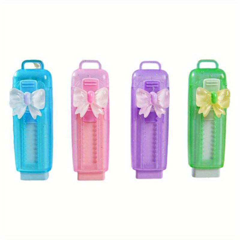 4 Stück Schieben Ziehen Schmetterlingsschleife Radiergummi Weich Schulbedarf Sauber Unordnung Frei Schreibwaren Büro Student Gummi Radiergummi