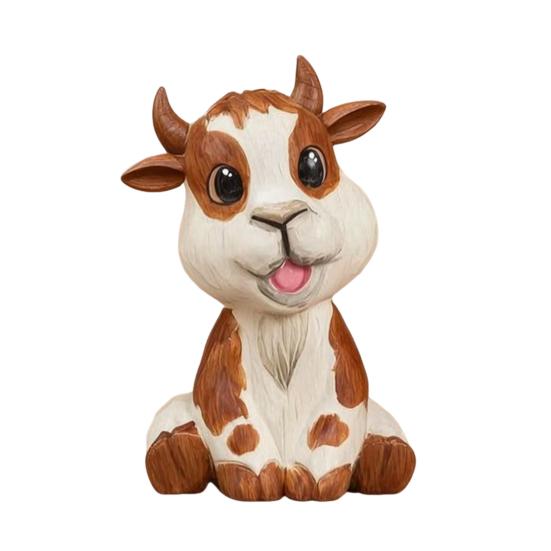 Rustic Style Tabletop Decoration Wooden Sheep Figurine, Cute Animal Sculpture, Miniature Desk Decor Small Handmade Sculpture for Home Office