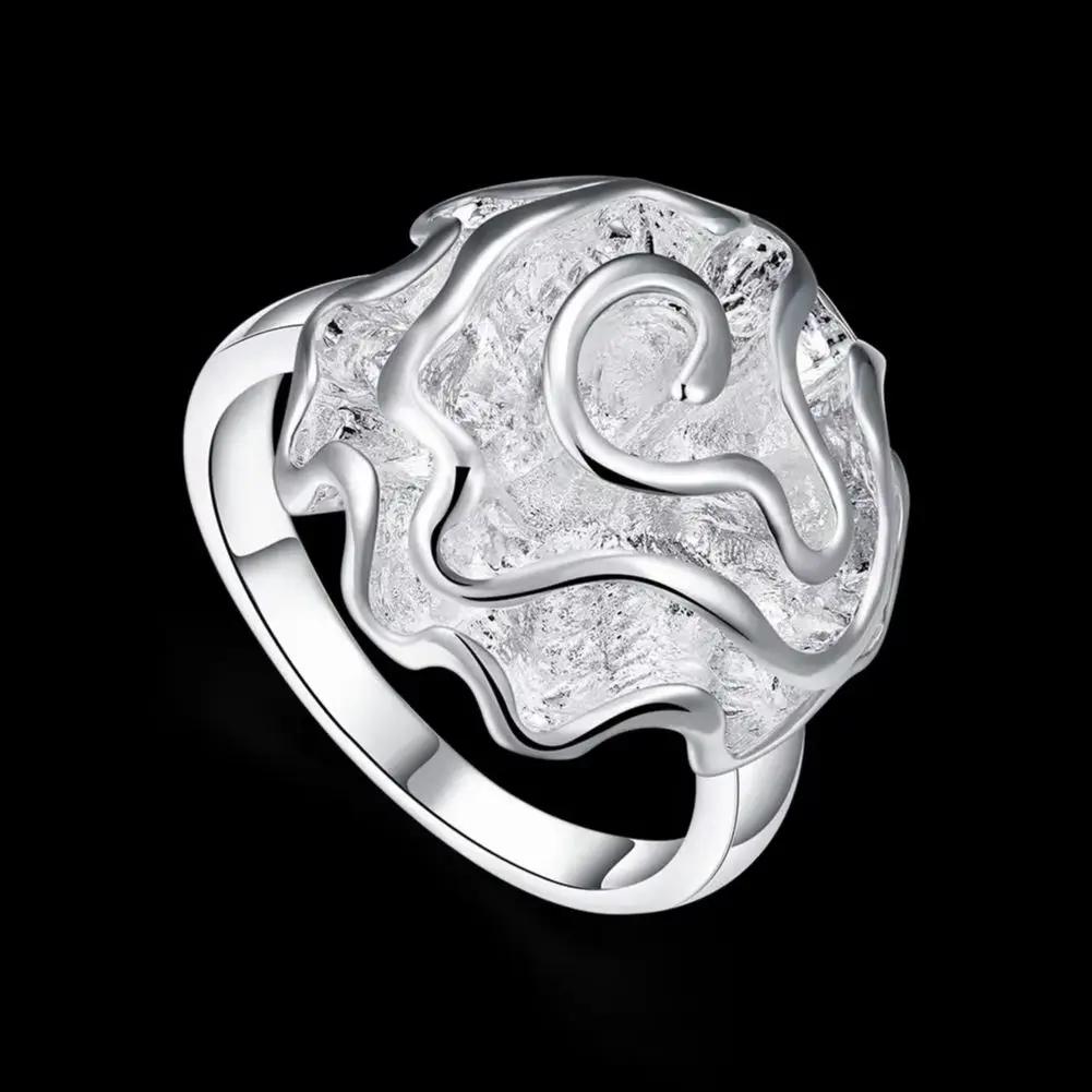 Elegant Woman Fine Jewelry Copper Rose Flower Rings Size 7 8 9 Fashion Wedding Party S Girl Holiday Gifts