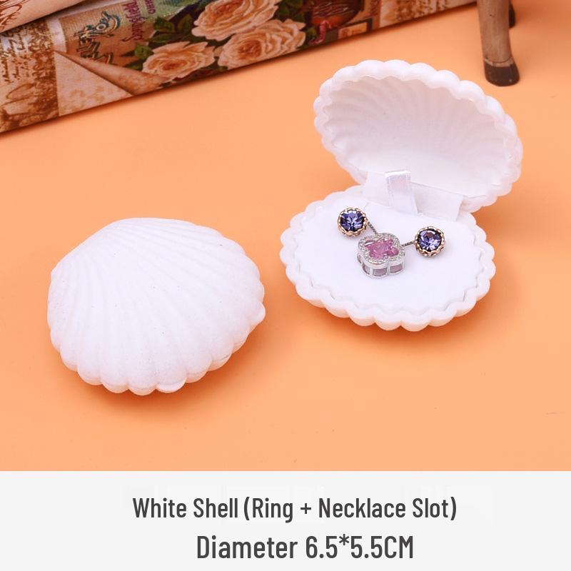 

Bei Heng Pink Velvet Seashell Jewelry Box for Earrings and Necklaces белый