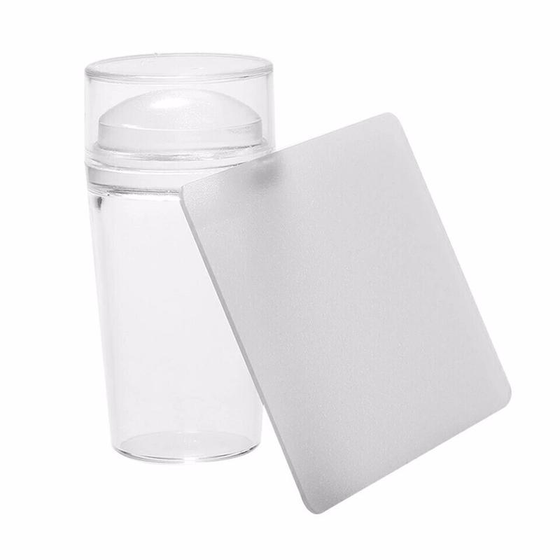 1set Unique New Design Pure Clear Nail Art Stamper Scraper Set Marshmallow Nail Stamp Tools