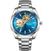 Gold Automatic Mechanical Watch for Men Luxury Skeleton Stainless Steel Waterproof Luminous Business Dress Wristwatch