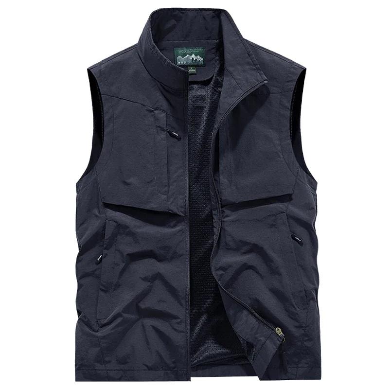 Plus Size 6XL 7XL 8XL Mens Mesh Fishing Vests Lightweight Joggers Sports Sleeveless Jackets for Travel Climbing Hiking Waistcoat