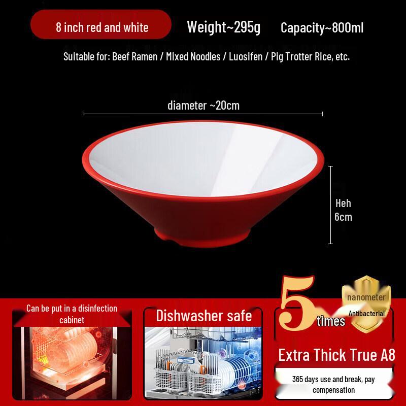 Qiwei A8 Commercial Melamine Conical Noodle Bowl