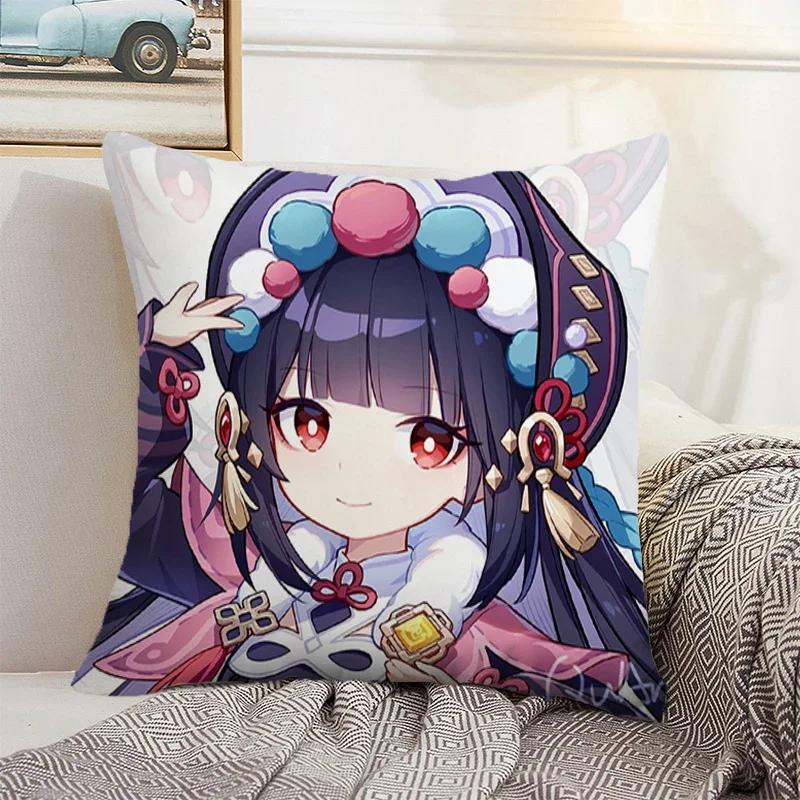 Genshin Impact Cushion Cover 45*45 Pillow Covers Decorative Sofa Cushions Pillowcase  Pillows Decor Home Pillowcases