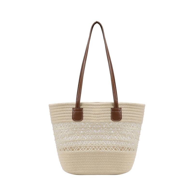 Woven Summer Tote Bag For Women Large Capacity Beach Shoulder Bag With Inner Pocket
