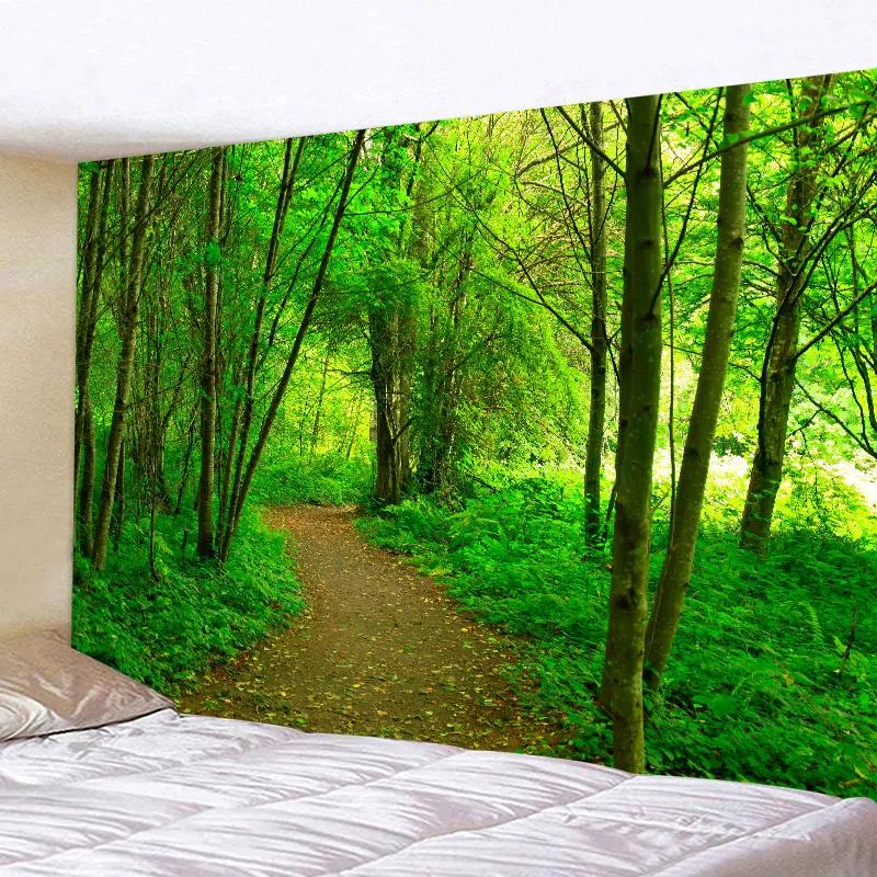 Aesthetic Scenery Tapestry Sunset Mountain Nature Landscape Garden Tapestry Wall Hanging for Living Room Bedroom Home Decoration