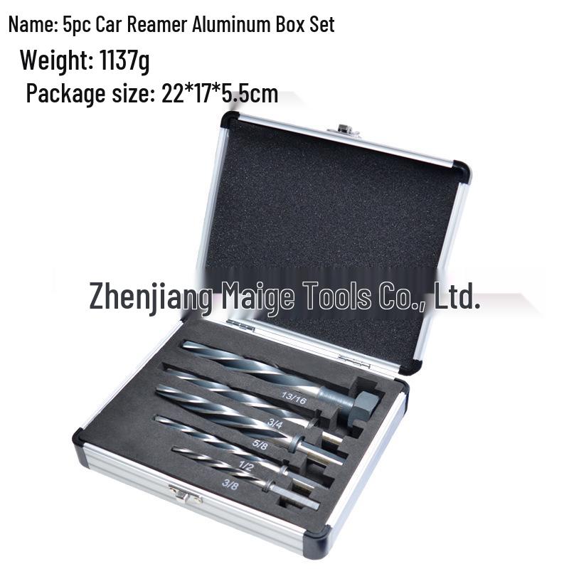 4PC High-Speed Steel HSS6542 M2 Five Flute Car Reamer Deburring Drill Bit Set
