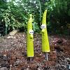 2Pcs Creative Bamboo Shoot Plant Crafts Handmade Cute Expression Bamboo Shoot Garden Stakes Green Resin Crafts