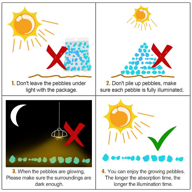50/100ks Zářící ve tmě Zahradní oblázky na chodník Zahrada Terasa Trávník Zahrada Terasa Akvárium Akvárium Dekorace Zářící kámen