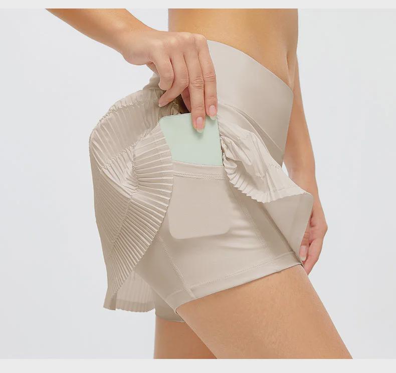 Damen Schnelltrocknender Plissierter Tennisrock-Shorts