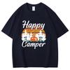 Happy Camper Camping Theme Printed Cotton T Shirt Women Unisex Teens Fashion Hip Hop Harajuku Casual Short Sleeve Tops Tees Shirts
