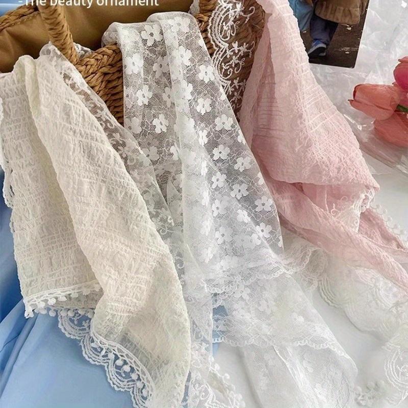 Summer Headwear Headdress with French Pastoral Triangle Hair Scarf Women Girls Lace Band