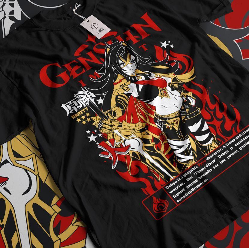 Dehya Genshin Impact T-shirt genshin impact,zhongli  ,Hu Tao,Anime,Mang  a,All Size