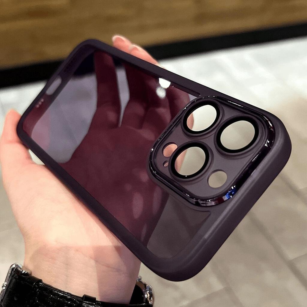 Suitable for Ip15 Lens, Electroplated Phone Case with A High-end Feel, Apple 12Pro Magic Eye Transparent Full Cover 13/14 Protective Case
