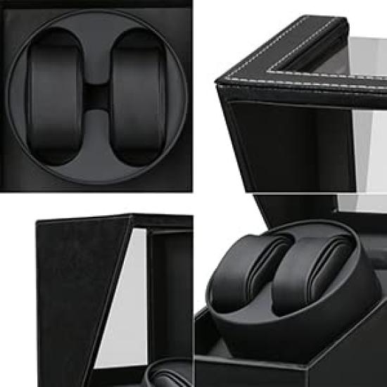 Montre Automatique Fabriquée au Japon avec Moteur Mabuchi S'adapte à Tous et Remontoir Amélioré 2022, Design, Montres Homme Femme, (Cuir Noir-135B)