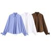 Za Autumn New Women clothes 2025 Western Style Fashion Loose Long sleeve Bowknot Decoration Poplin Shirts 7969251