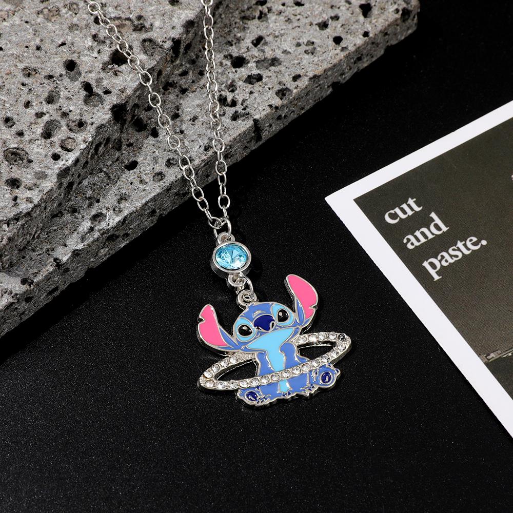Cute Stitch Angel Toy Saturn Rhinestone Cartoon Enamel Unisex Fashion Gift with Decoration Entertaining Play Safe Kid Friendly Fun