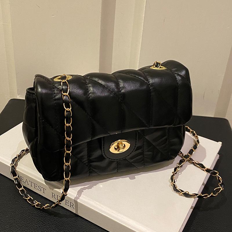 Retro Women'S Small Fragrant Wind Bag, High-End Diamond Chain, Small Square Bag, Trendy Fashion Messenger Bag