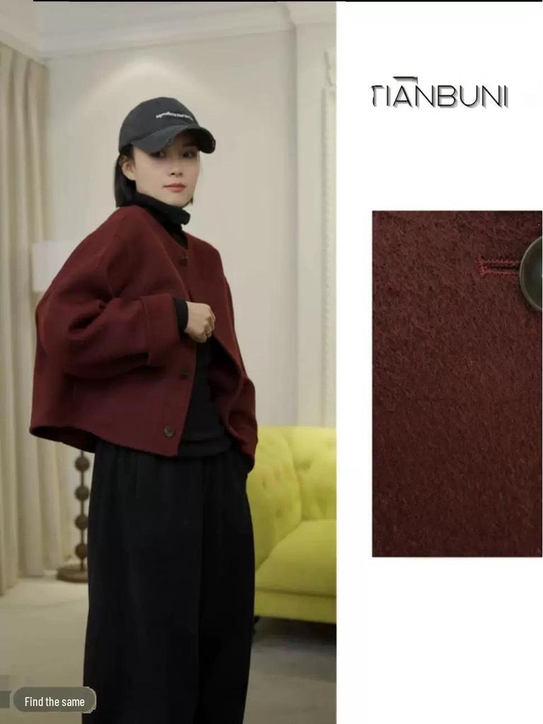 New Spring Double-Sided Wool Petite Women's Korean Light Luxury Hepburn Style Short Coat