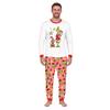 Christmas Print Neck Top and Jogger Pants Set for Holiday Casual Outfit