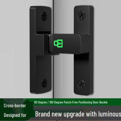 Zinc Alloy No-Drill Sliding Door Lock: Push-Pull Anti-Theft Buckle for Interior, Hotel & Cabinet Doors.