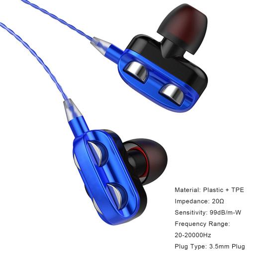 A4 Headphones Lightweight Universal Plastic In-Ear Heavy Bass Earphones