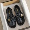 British Style Platform Small Leather Shoes 2025 Autumn and Winter New Black Single Shoes Versatile Shoes Large Size Women's Shoes 41-43
