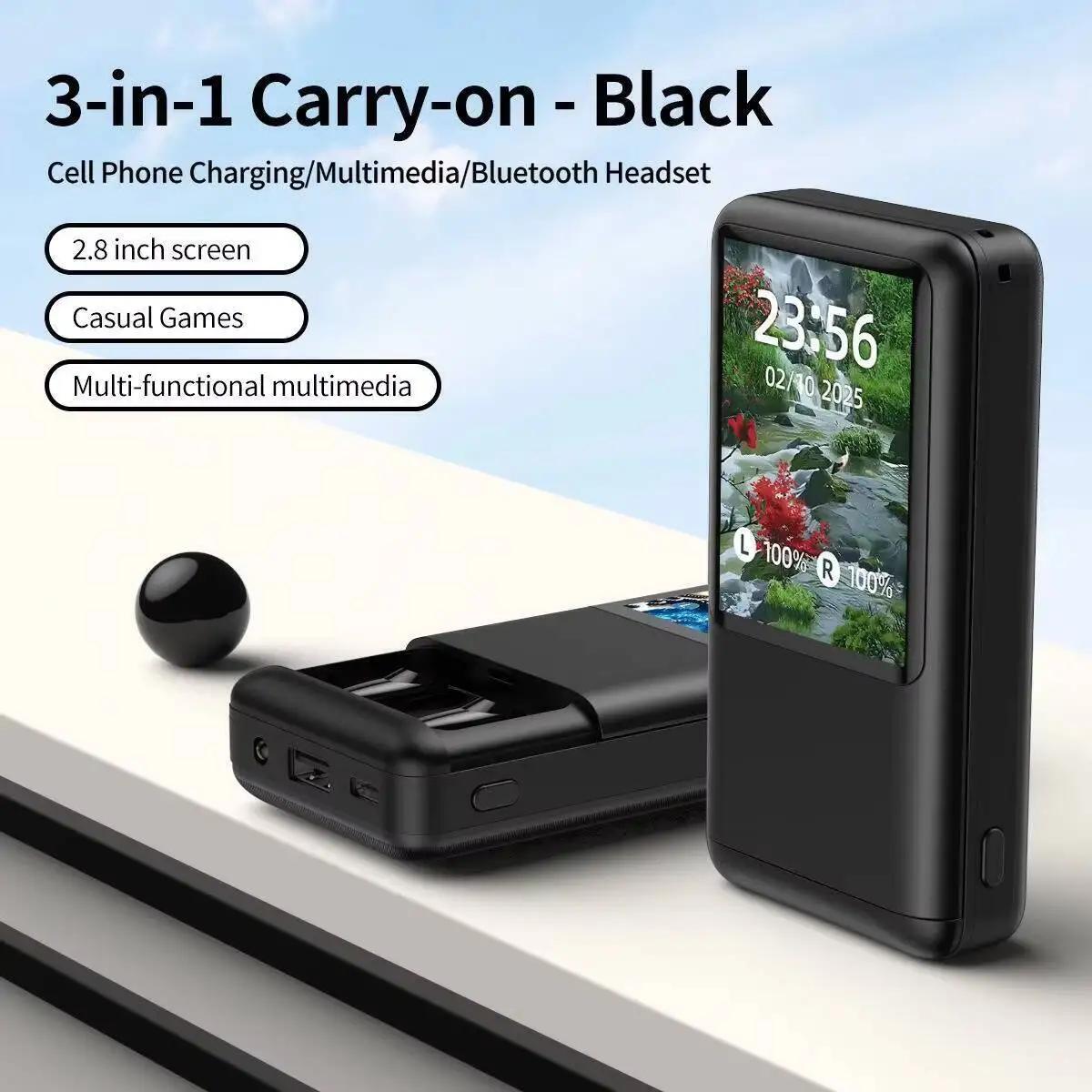 

TouchScreen Bluetooth Earphones with Power Bank Multimedia 3-in-1 HIFI Stereo Tws Earbuds For Music & Gaming чорний