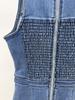 2026 Spring/Summer High Street Elegant Rope Tie Washed Denim Pinafore Dress - Stretchy Fit
