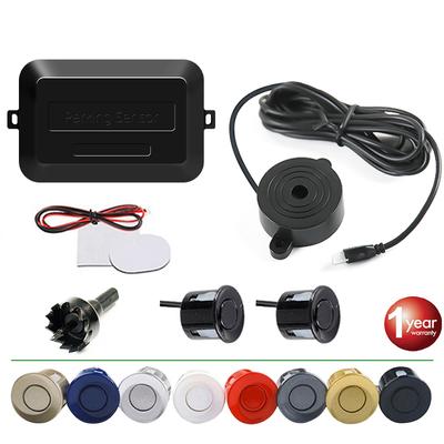 Hippcron Kit sensori di parcheggio per auto 2 sensori Schermo LED da 22 mm Radar di retromarcia Sistema di indicatori di allarme sonoro 8 colori