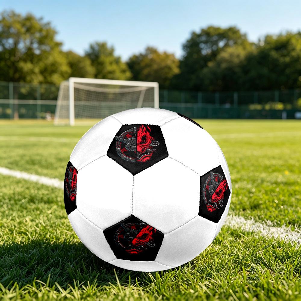 1PC Cyber Demon Mask Soccer Ball Size 5 Football Machine Sewn Indoor/Outdoor Universal Football W94
