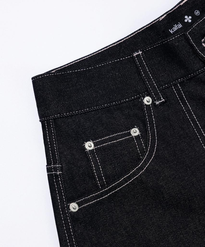 KAIFAI Trace Denim Bermuda Pants (Black) K26Qc242