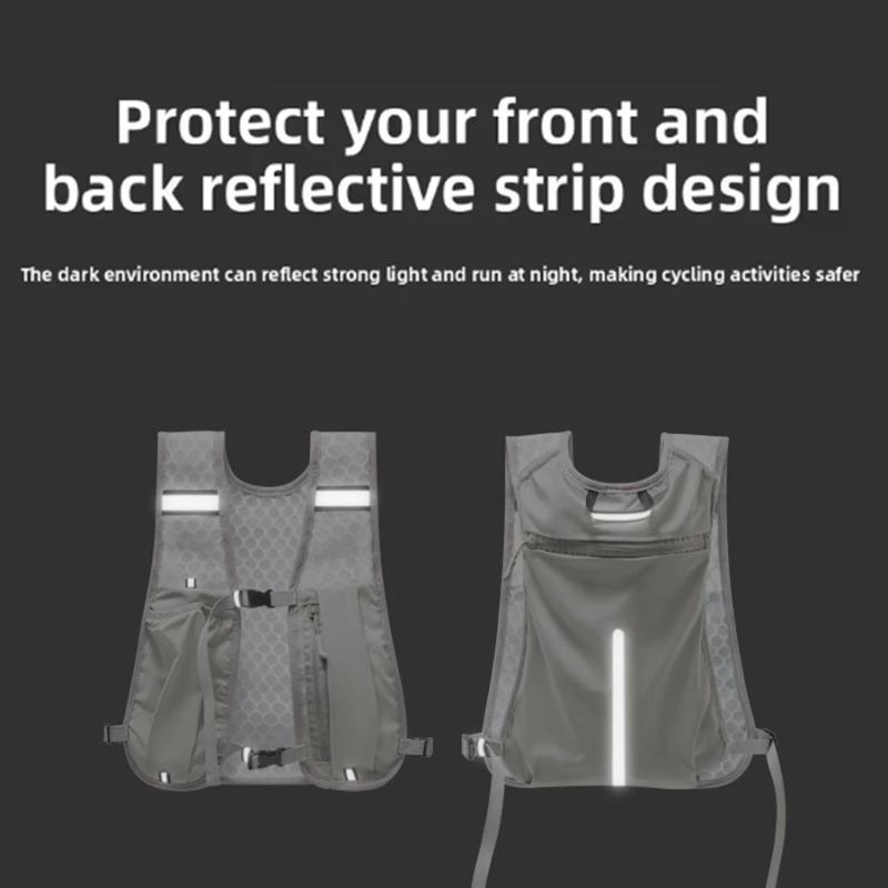 Leichte reflektierende Laufweste für Radfahren & Joggen - Trinkbrusttasche mit Handytasche, Freihändiges Design