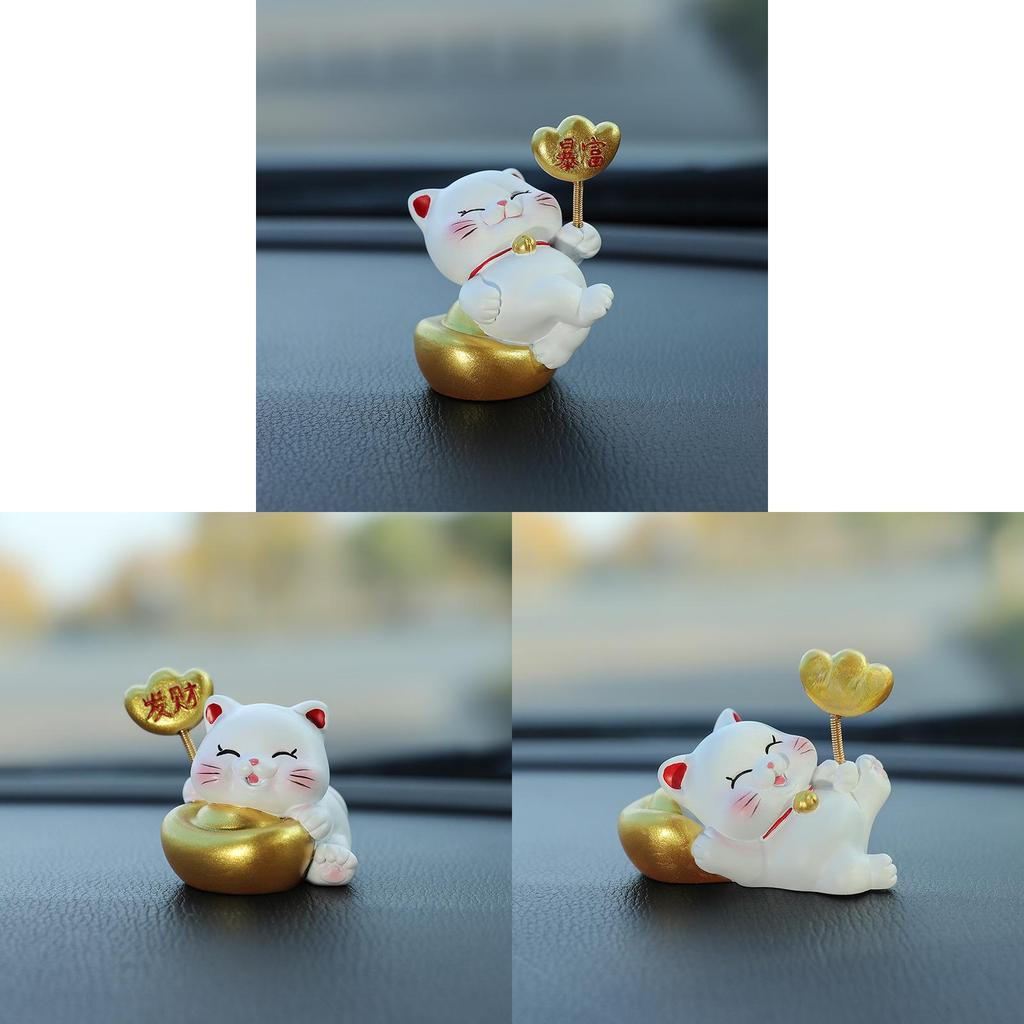 Tradycyjny Kot Maneki-neko Dekoracja Samochodowa Z Żywicznymi Sztabkami Fortuny I Kołyszącym Wzorem Dla Błogosławieństw Bogactwa