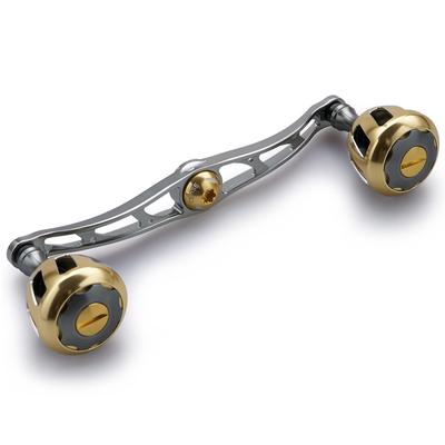 HEIGHTEN Reel Handle with 32mm Compatible with and Abu Garcia Baitcasting Wheel Series 130/120mm Knob, Shimano, Daiwa, Reels, (Gunmetal & Gold) (530)