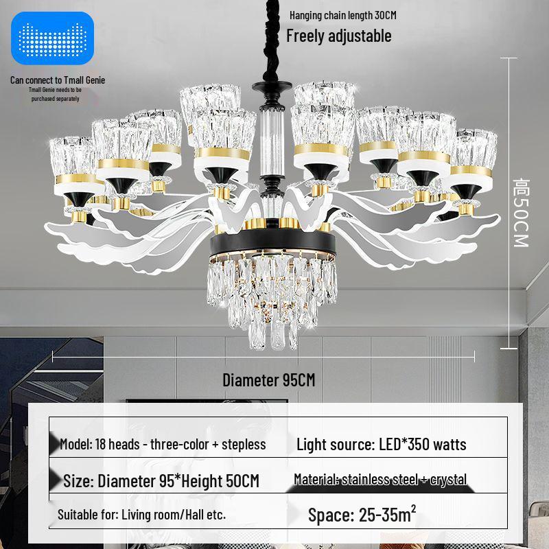 Luxury Modern Crystal Chandelier for Living Room - Elegant Luminous Fixture