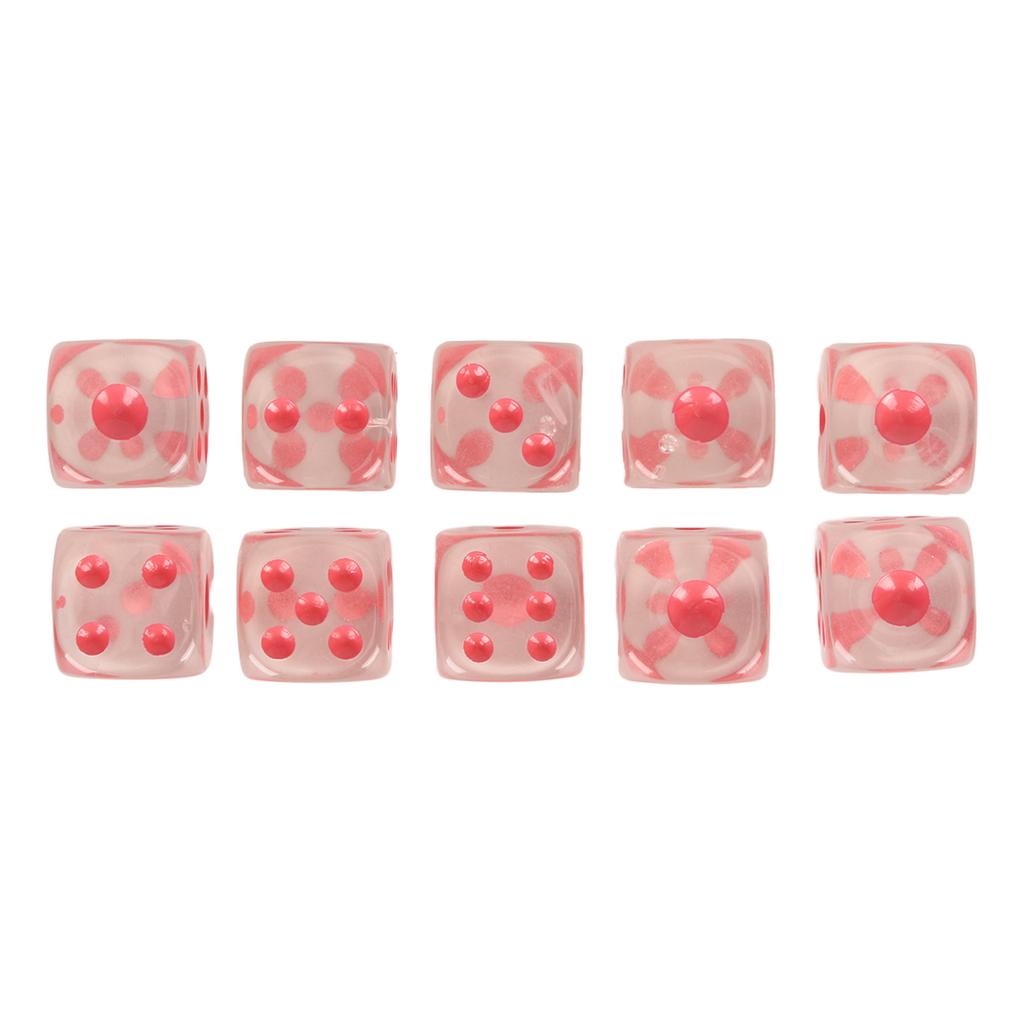 20pcs Dice Set 6 Sided Transparent Dices Rounded Corner Dice for Board Games and Teaching Math