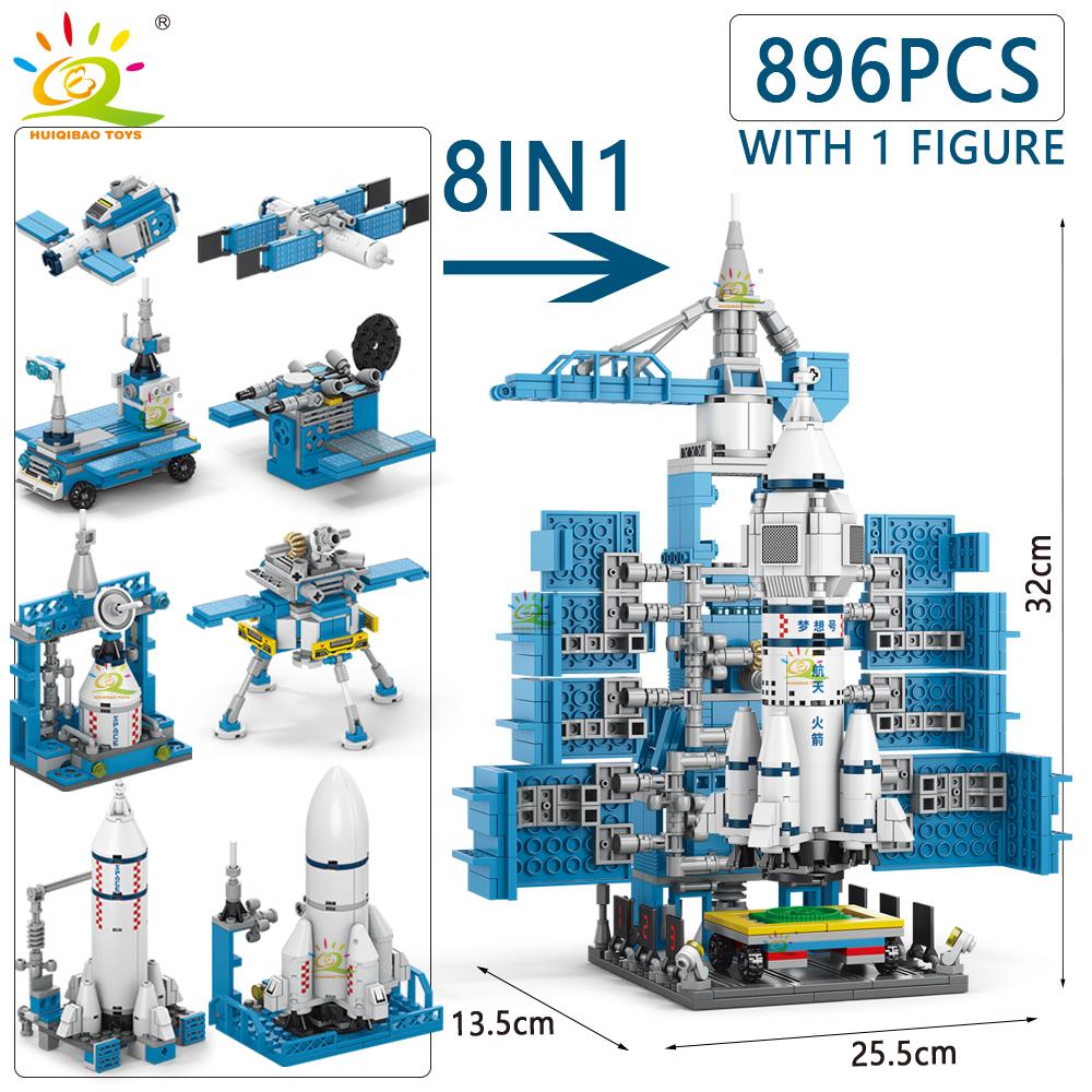 Aviation Spaceport Model Space Shuttle Rocket Launch Center Construction Building Blocks MOC Spaceship Kids Bricks Toy