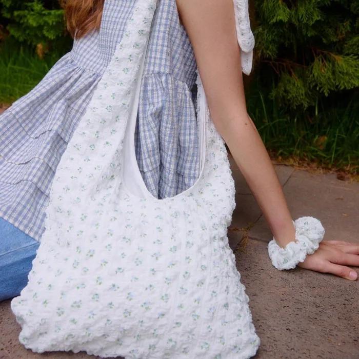 Floral Print Eco Bag + Scrunchie