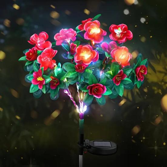 LED Solar Flower Light IP65 Waterproof Automatic ON/OFF Simple Installation
