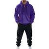 Men's Solid Color Casual Suit Loose Sports Hooded Sweatshirt With Pockets Multi Pocket Overalls Suit