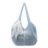 Women Crochet Tote Candy Bag Fashion Knitted Large Capacity Woven Shoulder Bags Solid Color Simple Shopping Bag for Summer Beach