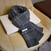 Black and White Plaid Wool Scarf, Thickened for Men In Winter, Gift for Elder Dad Boyfriend Scarf.