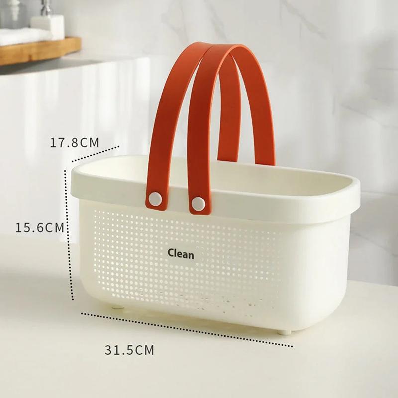 Plastic Storage Baskets With Handles, Shower Caddy Shelf Organizers Basket For Bathroom, Kitchen, Dorm Room Basket Bathroom