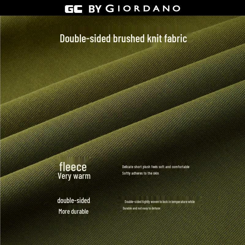 Giordano Concepts Men's Embroidered Mock Neck Long Sleeve T-Shirt