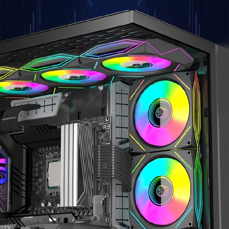 12x12cm Universal Computer Fan Addressable ARGB Asynchronous Light Support Silents PWM Technology Mirror Finish