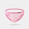 Men's Open Butt G-string Thong Briefs Sissy Underpants Mesh Middle Waist Underwear Sexy Solid Thongs Peni Big Pouch Panties