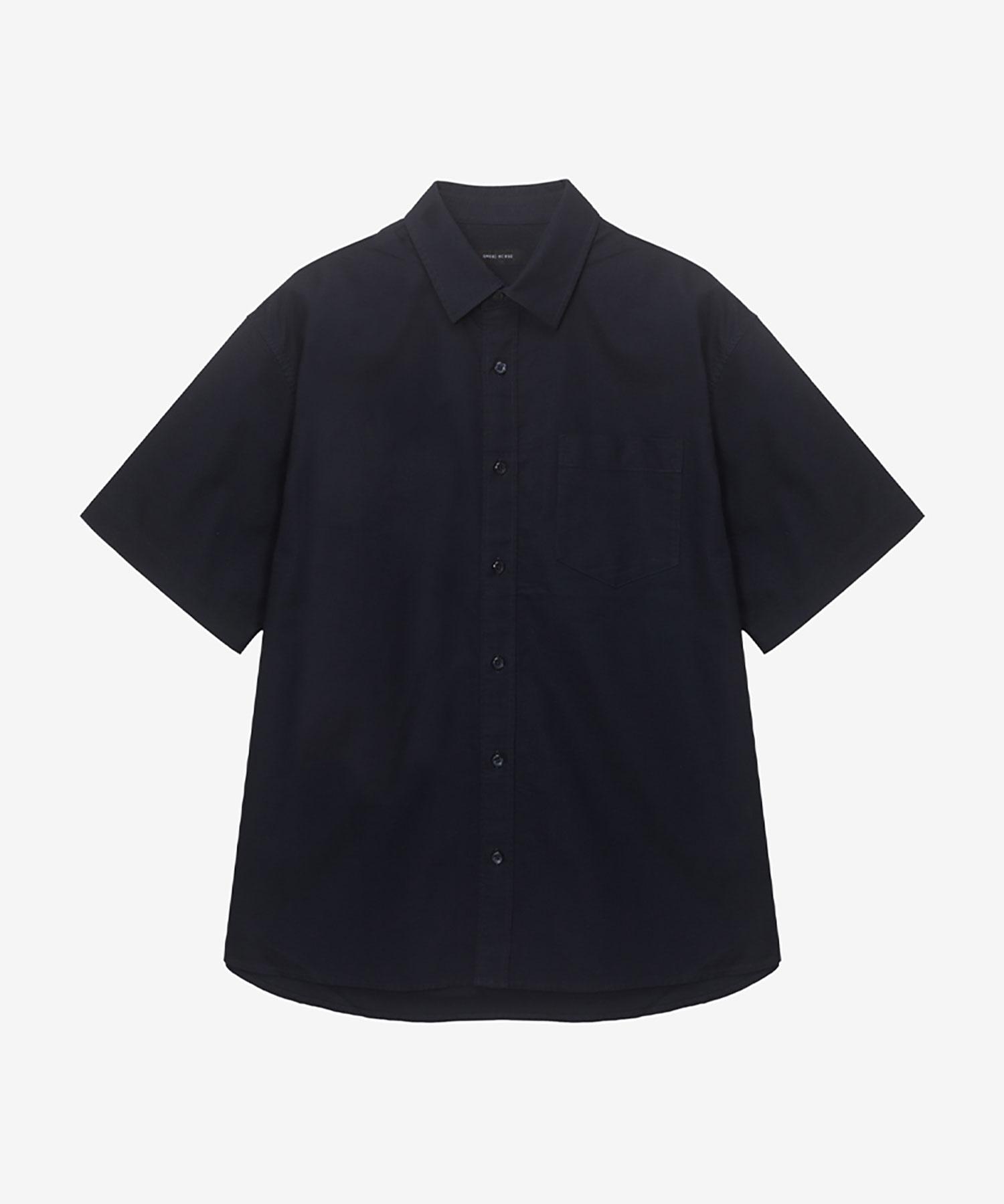Basic House Oxford Semi-Overfit Short Sleeve Shirt Navy Lzws3101 Na/100