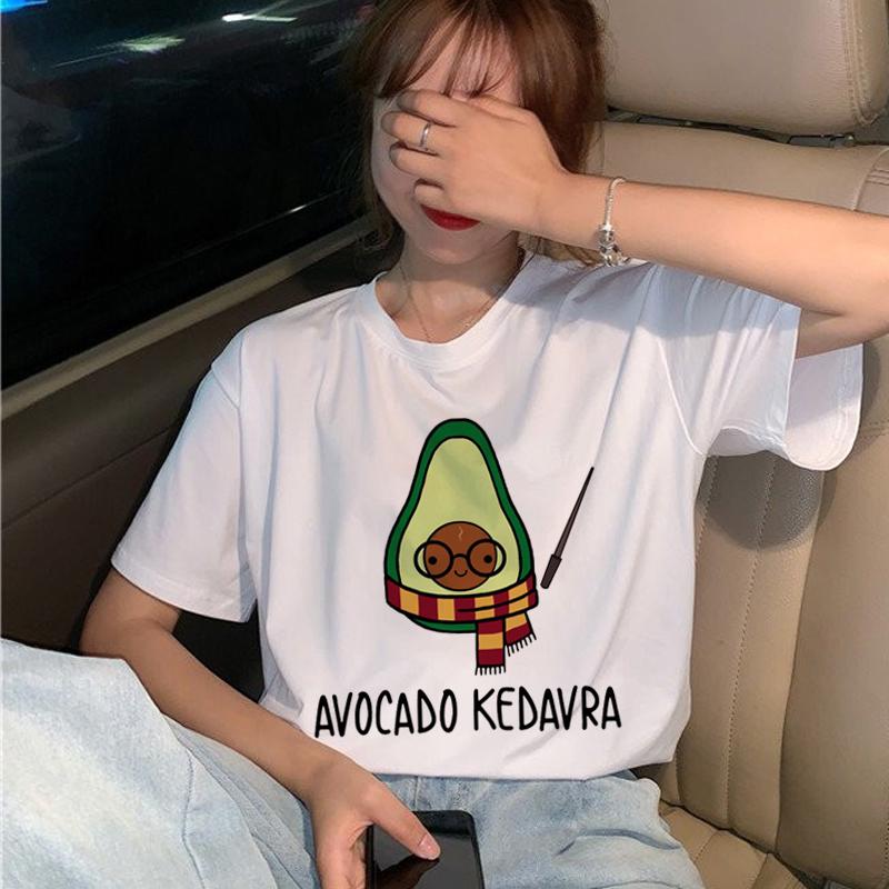 Avocado Vegan T Shirt Women Harajuku Funny Cartoon T-Shirt Ullzang Korean Style Small Fresh Tshirt 90S Fashion Top Tees Female